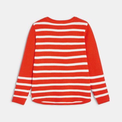 Avis Pull rayé petit cœur rouge fille OKAIDI 3