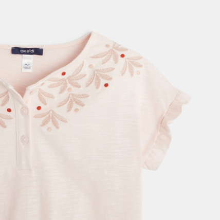 Avis T-shirt blousant brodé rose fille OKAIDI 3