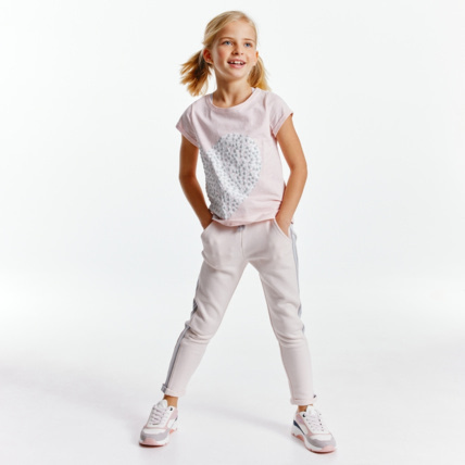 Avis T-shirt motif petits cœurs 2 en 1 rose fille OKAIDI 1