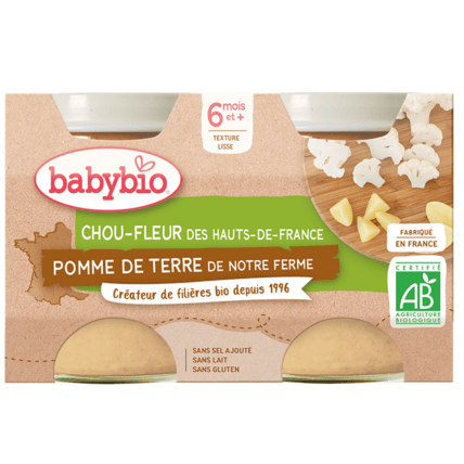 Avis Chou-fleur d'Occitanie Pomme de terre de notre Ferme Babybio 1