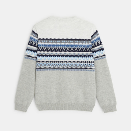 Avis Pull en jacquard scandinave blanc garçon OKAIDI 4