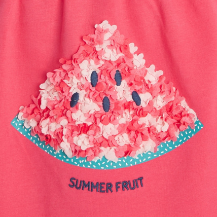 Avis Débardeur avec motif fruité en relief rose fille OKAIDI 3