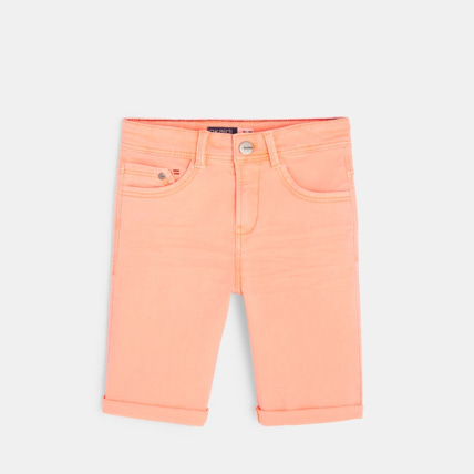 Avis Bermuda slim en toile hyperstretch fluo orange garçon OKAIDI 1