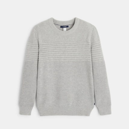 Pull col rond cotele gris garcon OKAIDI Comparateur Avis Prix