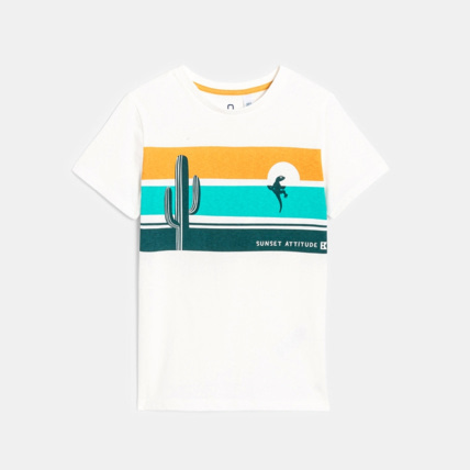 Avis T-shirt à motif imprimé blanc garçon OKAIDI 2