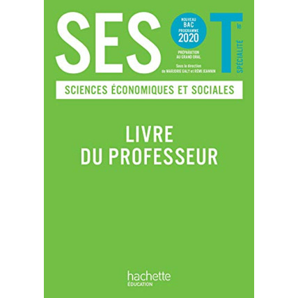Avis SES Terminale - Livre du Professeur - Ed. 2020 Hachette Éducation 1