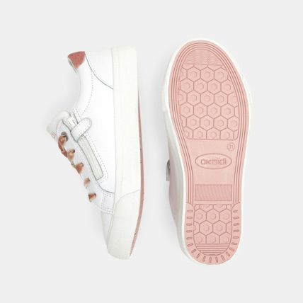 Avis Tennis cuir à lacets velours blanches fille OKAIDI 3
