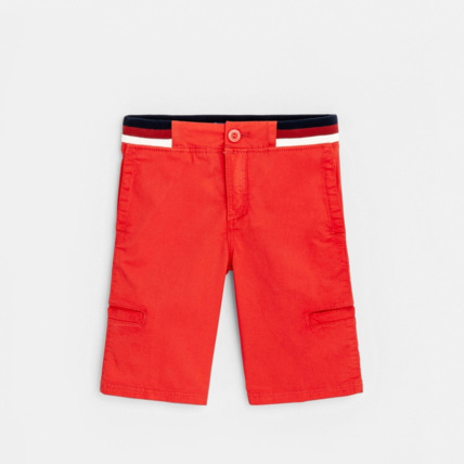 Avis Bermuda slim en toile orange garçon OKAIDI 1
