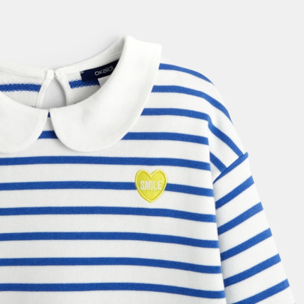 Avis Sweat-shirt à col Claudine bleu fille OKAIDI 3