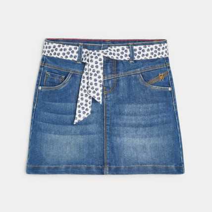 Avis Mini-jupe ceinturée bleue fille OKAIDI 2