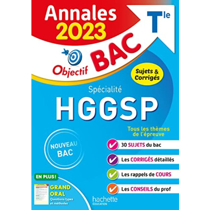 Avis Annales Objectif BAC 2023 - Spécialité HGGSP Hachette Éducation 1