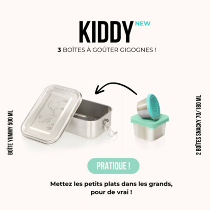 Avis Lot de 3 boîtes à gouter inox Kiddy gaspajoe 3