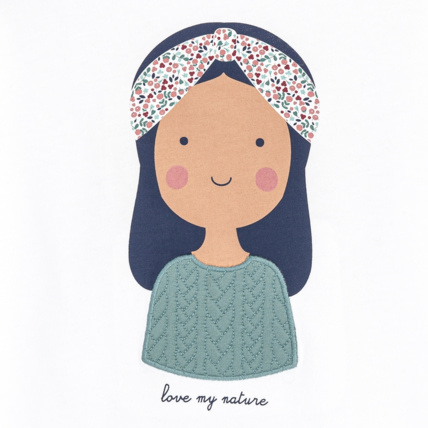 Avis T-shirt personnage et message blanc fille OKAIDI 3