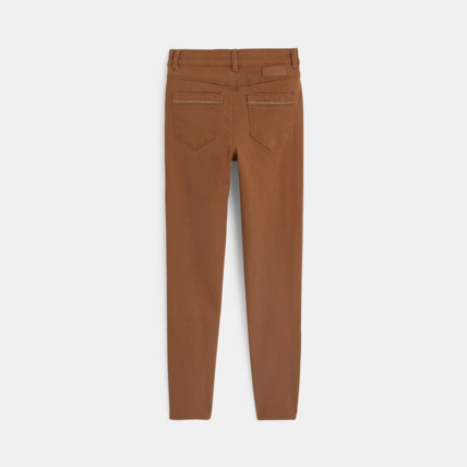 Avis Pantalon skinny en toile unie marron fille OKAIDI 4