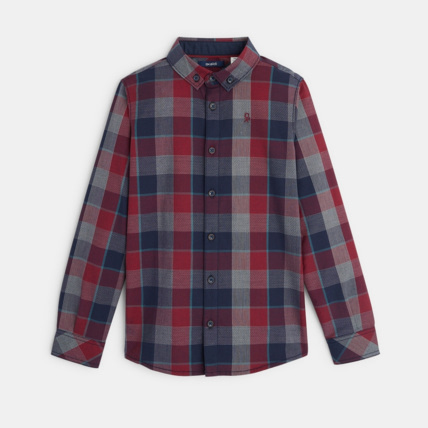Avis Chemise à carreaux à col boutonné orange garçon OKAIDI 1
