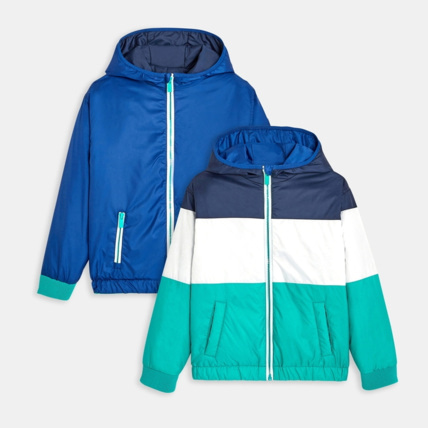 Avis Blouson matelassé réversible bleu garçon OKAIDI 1