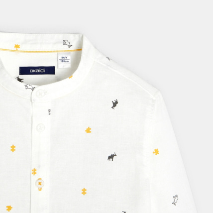 Avis Chemise col Mao jaune garçon OKAIDI 3