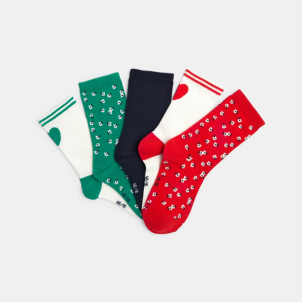 Avis Chaussettes à motifs et unies (lot de 5) rouges fille OKAIDI 2