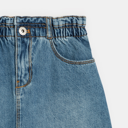 Avis Mini-jupe en jean taille haute bleue fille OKAIDI 3