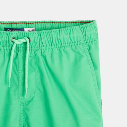 Avis Bermuda slim en toile unie vert garçon OKAIDI 3