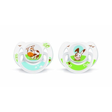 Avis 2 sucettes orthodontiques decorees animal silicone 6-18 mois Philips Avent 1