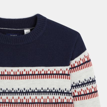 Avis Pull jacquard col rond blanc garçon OKAIDI 3