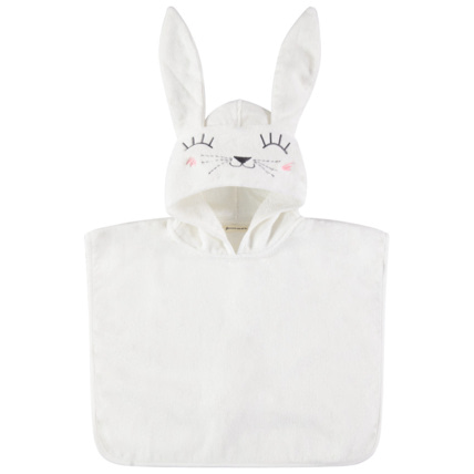 Avis Poncho de bain à capuche brodée lapin en velours éponge Prémaman 1
