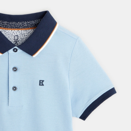 Avis Polo piqué col couleur turquoise garçon OKAIDI 2