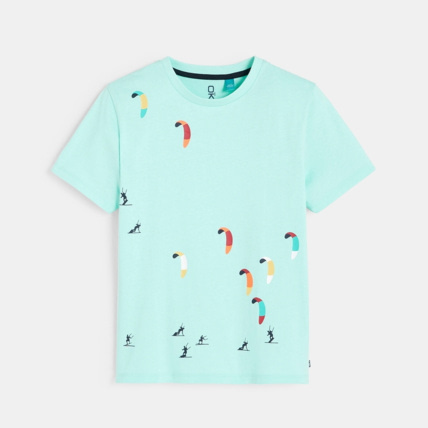 Avis T-shirt over size motif kitesurf bleu garçon OKAIDI 1