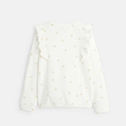 Avis Sweat-shirt imprimé à volants blanc fille OKAIDI 4