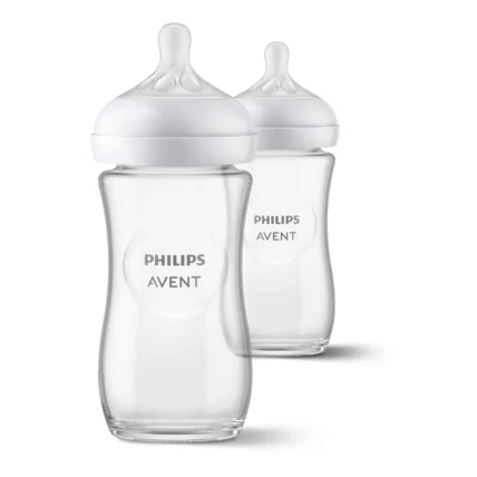 Avis Lot de 2 biberons verre Natural à Réponse Naturelle 240 ml Philips Avent 1