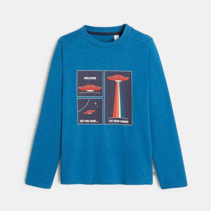 Avis T-shirt manches longues thème espace bleu garçon OKAIDI 1