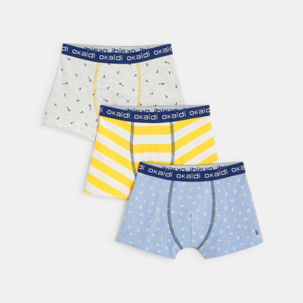 Avis Boxers en jersey de coton (lot de 3) jaune garçon OKAIDI 1