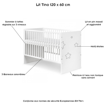 Avis Ensemble lit bébé + commode à langer TINO Mon Mobilier Design 2