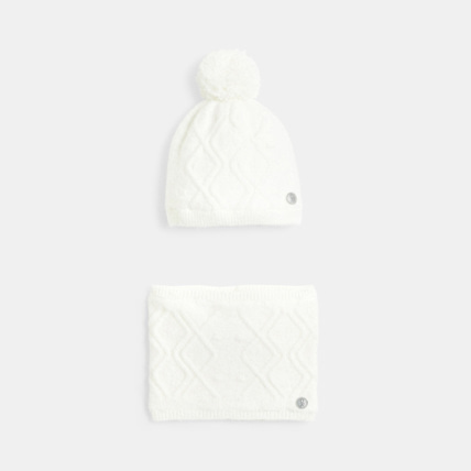 Avis Bonnet + snood coordonnés beige fille OKAIDI 2