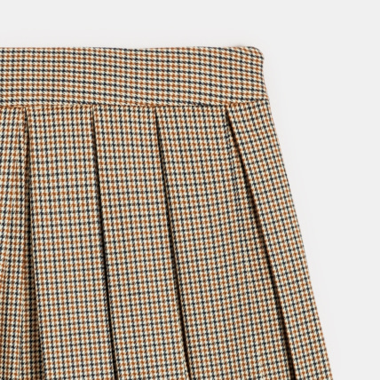 Avis Short plissé à petits carreaux marron fille OKAIDI 3