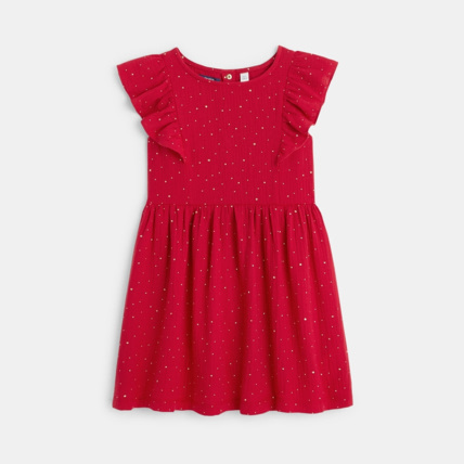 Avis Robe en gaze de coton doublé rouge fille OKAIDI 1
