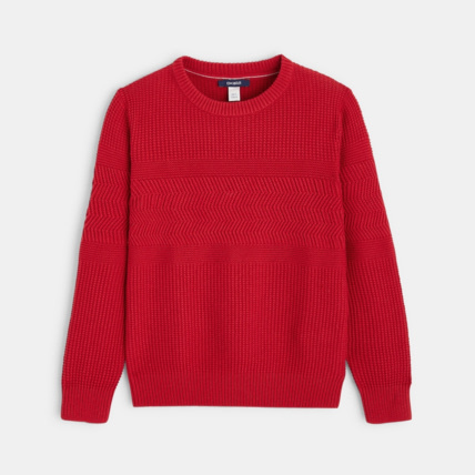 Avis Pull côtelé fantaisie rouge garçon OKAIDI 1