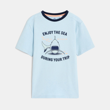 Avis T-shirt à message bleu garçon OKAIDI 1