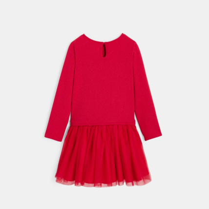 Avis Robe bimatière irisée de fête rouge fille OKAIDI 4