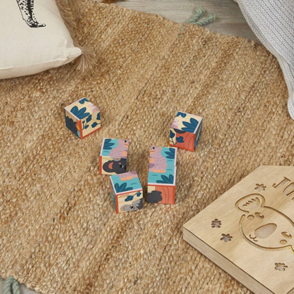 Avis 6 cubes en bois Animaux JANOD 3