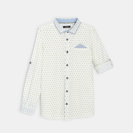 Avis Chemise en popeline à petits motifs jaune garçon OKAIDI 1