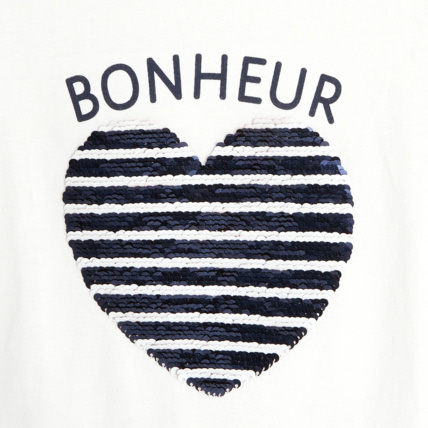 Avis T-shirt à sequins magiques blanc fille OKAIDI 3