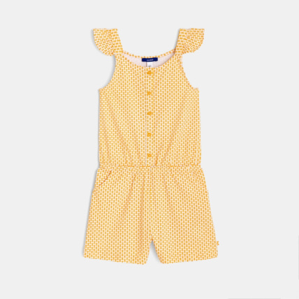 Avis Combishort en jersey imprimé jaune fille OKAIDI 1