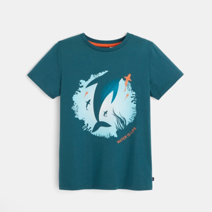 Avis T-shirt à visuel monde animal bleu garçon OKAIDI 2