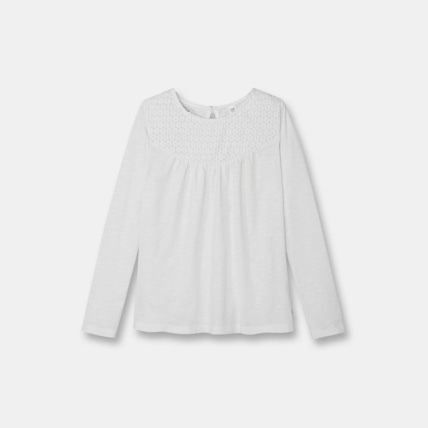 Avis T-shirt brodé blanc fille OKAIDI 1