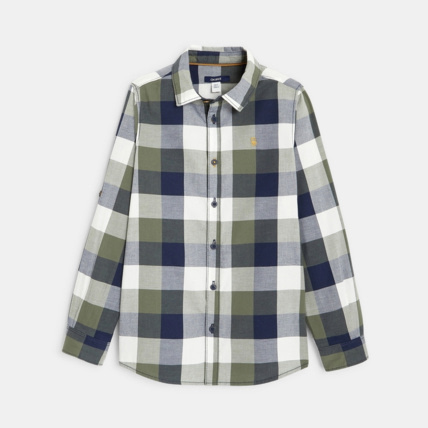 Avis Chemise manches longues à carreaux verte garçon OKAIDI 1