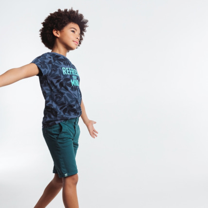 Avis T-shirt imprimé à message brodé bleu garçon OKAIDI 1
