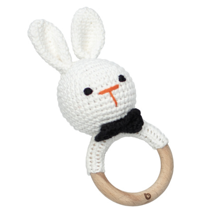 Avis Hochet en coton tricot et bois naturel Sevira Kids 8