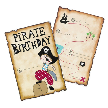 Avis x 10 cartes d'invitation anniversaire Pirate Prémaman 1